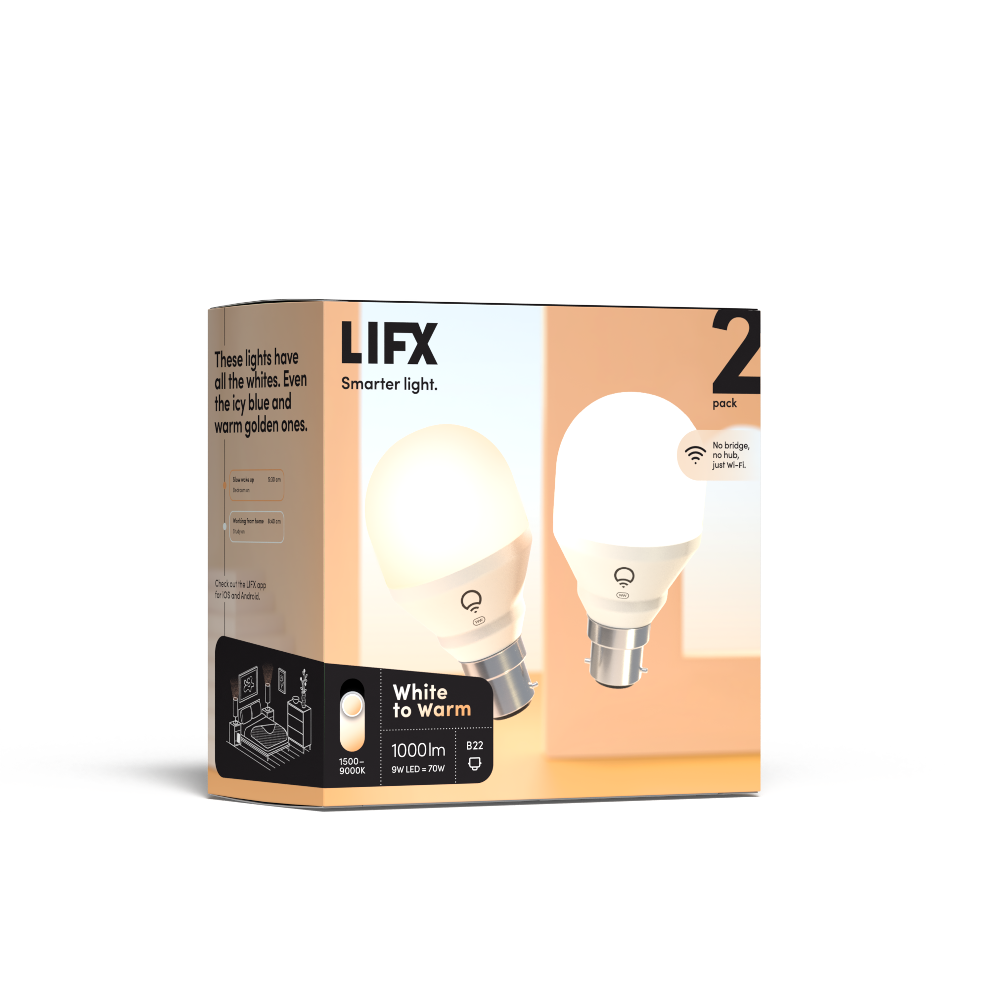 LIFX White to Warm B22 Wi Fi LED Smart Light